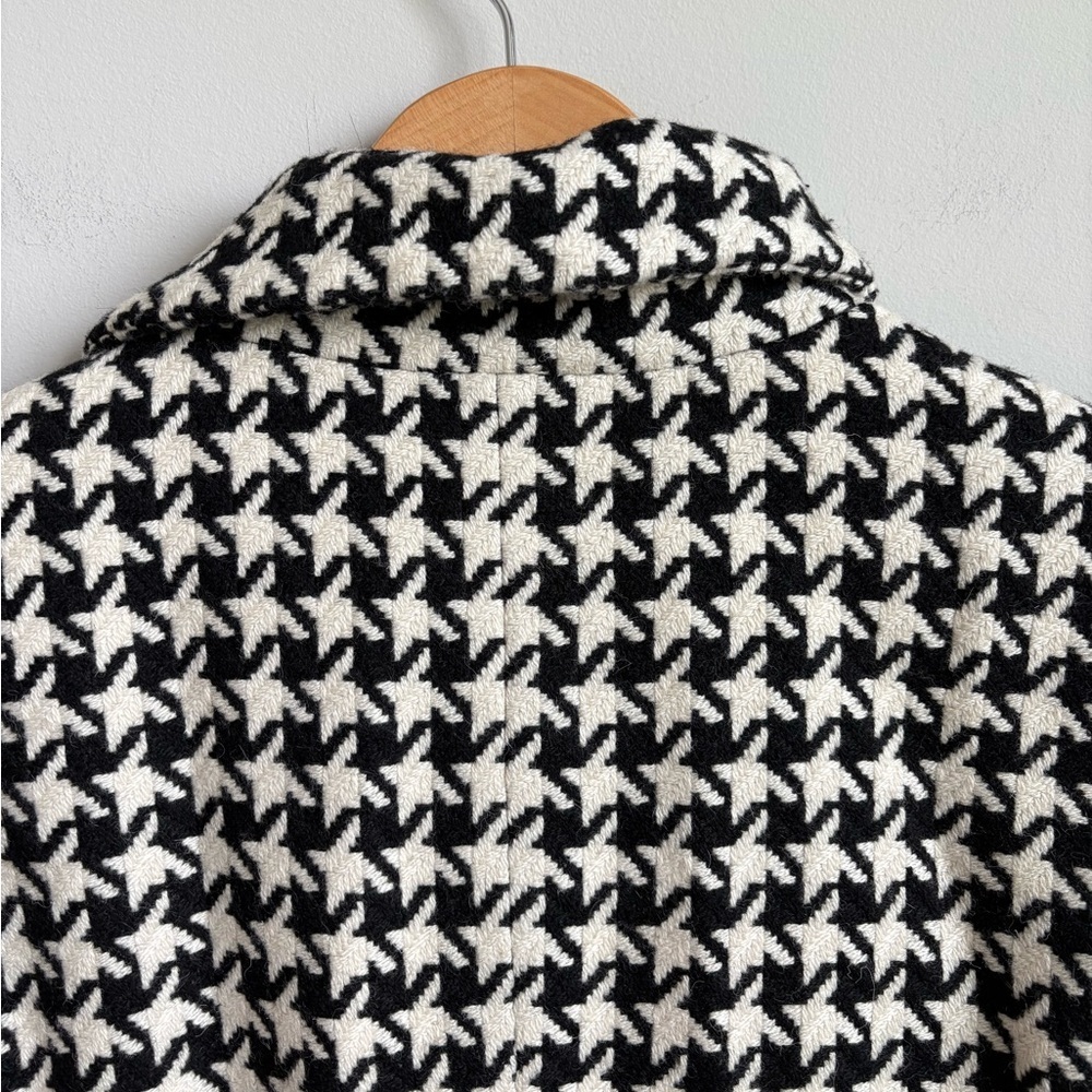 Talbots Houndstooth Wool-Blend Asymmetrical Zip Moto-Style Jacket Size 14WP - Picture 8 of 10